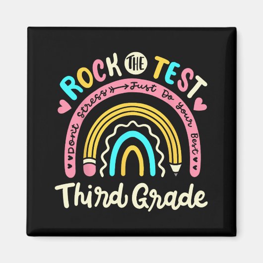 De Test Derde Grade Rainbow Test Dag Teacher Stud Magneet (Voorkant)
