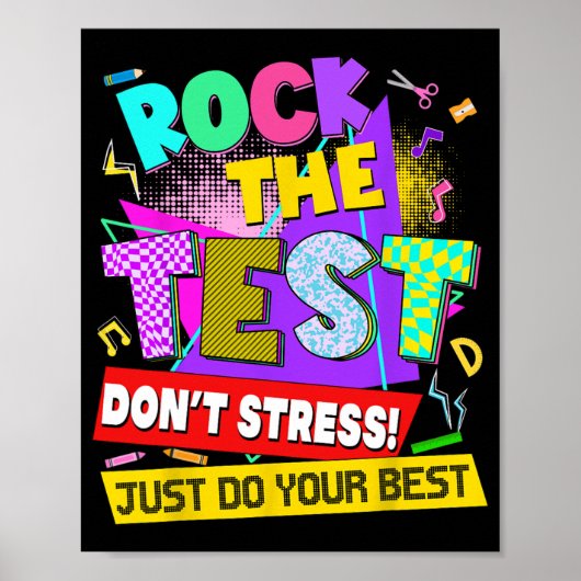 De Test Dont Stress Testing Dag Leraren Studenten Poster (Voorkant)