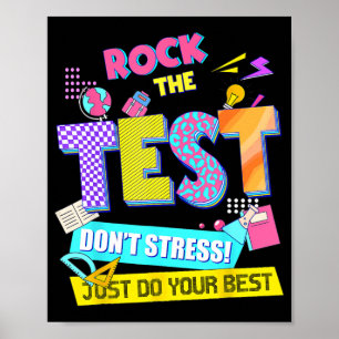De Test Dont Stress Testing Dag Leraren Studenten Poster