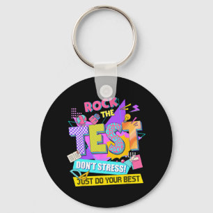 De Test Dont Stress Testing Dag Leraren Studenten Sleutelhanger