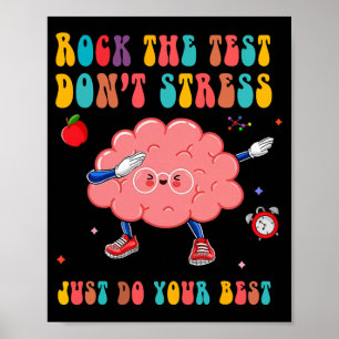 De test niet stresstestdag leraar student poster