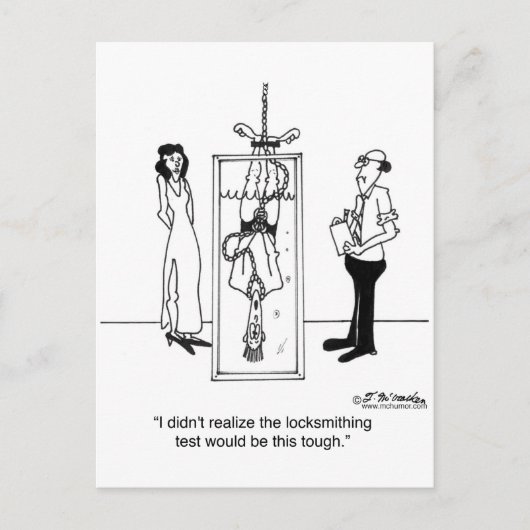 De test op vergrendeling is stevig briefkaart (Voorkant)