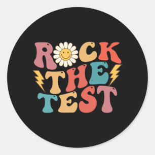 De Test Retro Groovy Docent Test Dag Testen Dag Ronde Sticker