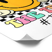 De Test Retro Smile Leraar Kinder Testdag Poster (Hoek)