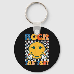 De testdag Retro Groovy leraar student Sleutelhanger