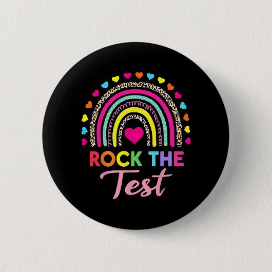 De testdag Teacher Testing Day Rainbow Leop Ronde Button 5,7 Cm (Voorkant)