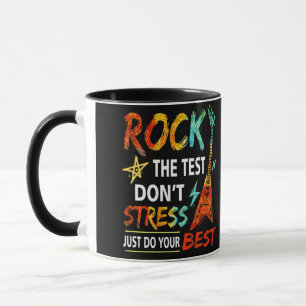 De testdag voor de testdag van de testbank mok