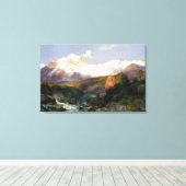 De Teton Range van Thomas Moran Canvas Afdruk (Insitu (Houten vloer))