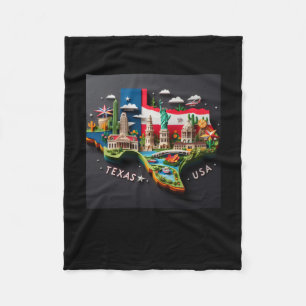 De Texaanse staat in de Verenigde Staten Sticker Fleece Deken