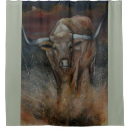 De Texas Longhorn Bull Douchegordijn