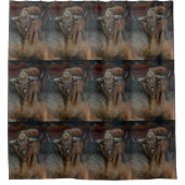 De Texas Longhorn Bull Douchegordijn (Voorkant)