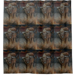 De Texas Longhorn Bull Douchegordijn
