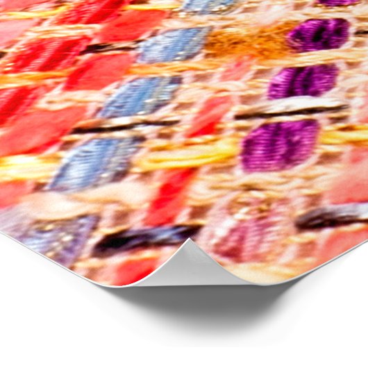 De textuur van de stof weeft een grote draad poster (Hoek)