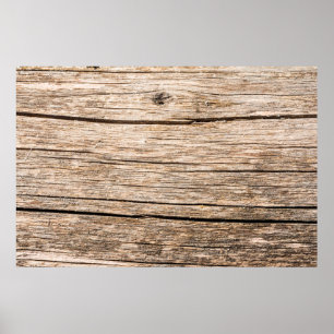 De textuur van een oud houten log zonder schors me poster