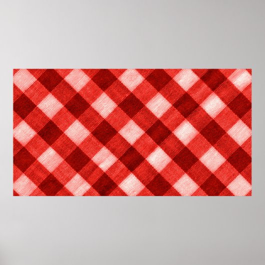 De textuur van het helderrode van bindende gingham poster (Voorkant)