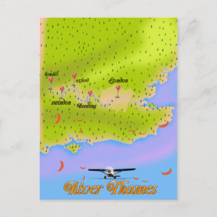De Thames London England-kaart Briefkaart