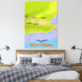 De Thames London England-kaart Canvas Afdruk (Insitu (Slaapkamer))