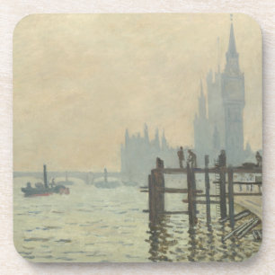 De Thames onder Westminster van Claude Monet Bier Onderzetter