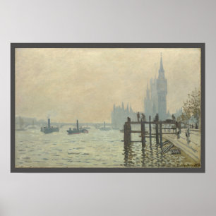 De Thames onder Westminster van Claude Monet Poster