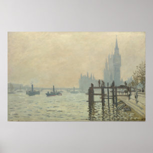 De Thames onder Westminster van Claude Monet Poster