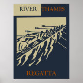 De Thames Regatta  Retro Rowing Sport Poster (Voorkant)