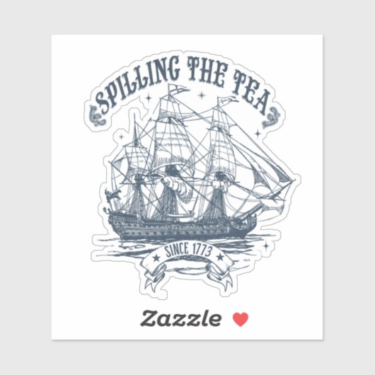 De thee morsen sinds 1773 | Zeilboot Sticker (Vel)