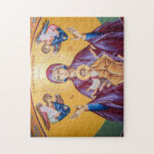 De Theotokos en Christus Kind met Engelen Icoon Legpuzzel (Verticaal)