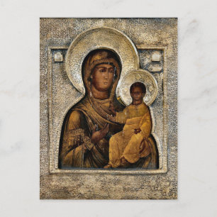 De Theotokos en Christus Kind Orthodox Icoon Poste Briefkaart