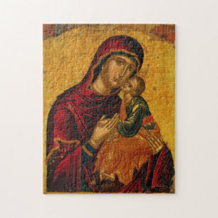 De Theotokos en het Christuskind-icoon Legpuzzel