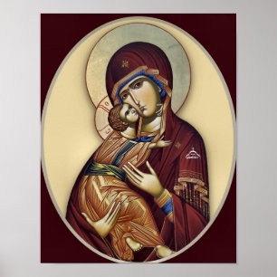 De Theotokos en het kindje Jezus Orthodoxe Icoonpr Poster