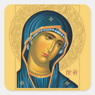 De Theotokos (Maagd Maria) Orthodox icoon Vierkante Sticker