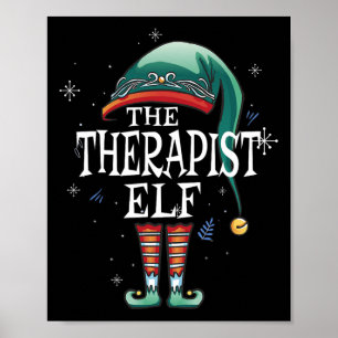 De therapeut Elf Xmas Matching Elf familie voor Ch Poster
