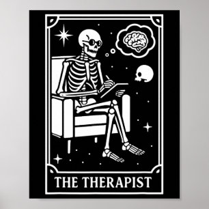 De therapeut helende tarotkaart skelet geestelijke poster