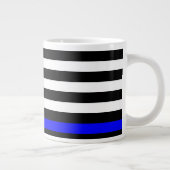 De Thin Blue Line Black en White US vlag Extra Grote Beker (Rechts)