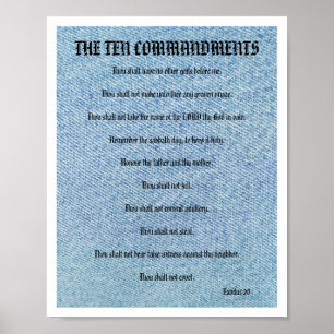 De tien Bevelen - het Blauwe Poster van het Denim