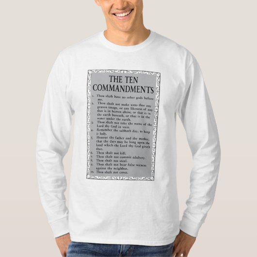 De Tien Geboden Bijbel Mannen Lange Mouw T-shirt (Voorkant)