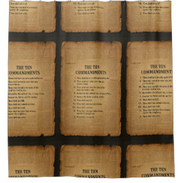"De Tien Geboden" Christelijk Douchegordijn