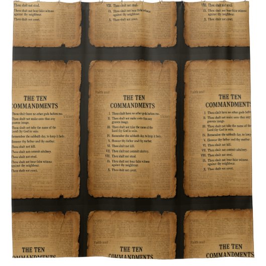 "De Tien Geboden" Christelijk Douchegordijn (Voorkant)