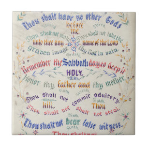 'De Tien Geboden' keramische tegel Tegeltje