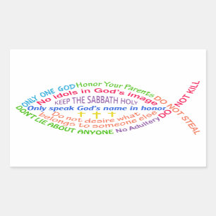 De tien geboden rechthoekige sticker