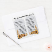 De tien geboden vierkante sticker (Envelop)