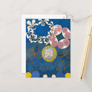 De tien grootste, nr.1, Stippen, na Hilma af Klint Feestdagenkaart