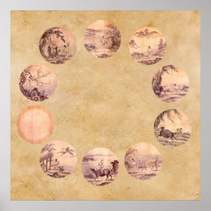 De Tien Oxherding Zen Poster
