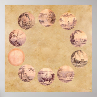 De Tien Oxherding Zen Poster