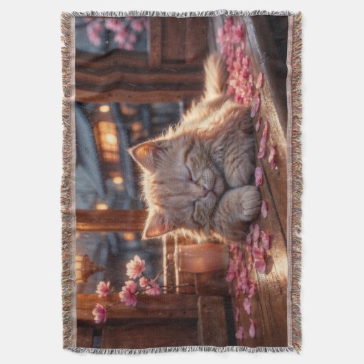 De tijd van Cherry Blossom Deken (Voorkant Verticaal)