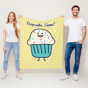 De Tijd van Cupcake met bestrooit zoet Fleece Deken
