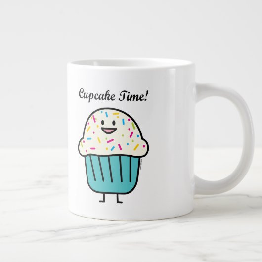 De Tijd van Cupcake met bestrooit zoet Jumbo Mok (Rechts)