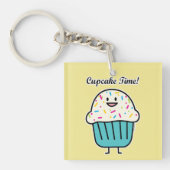 De Tijd van Cupcake met bestrooit zoet Sleutelhanger (Voorkant)