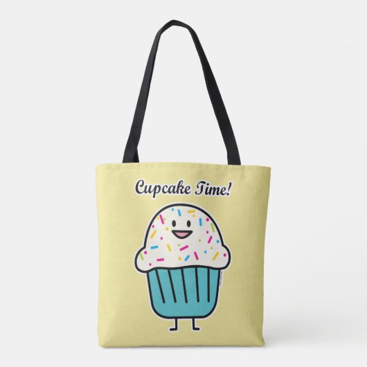 De Tijd van Cupcake met bestrooit zoet Tote Bag (Achterkant)