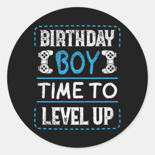 De tijd van de jongen van Birthday om videogamer o Ronde Sticker